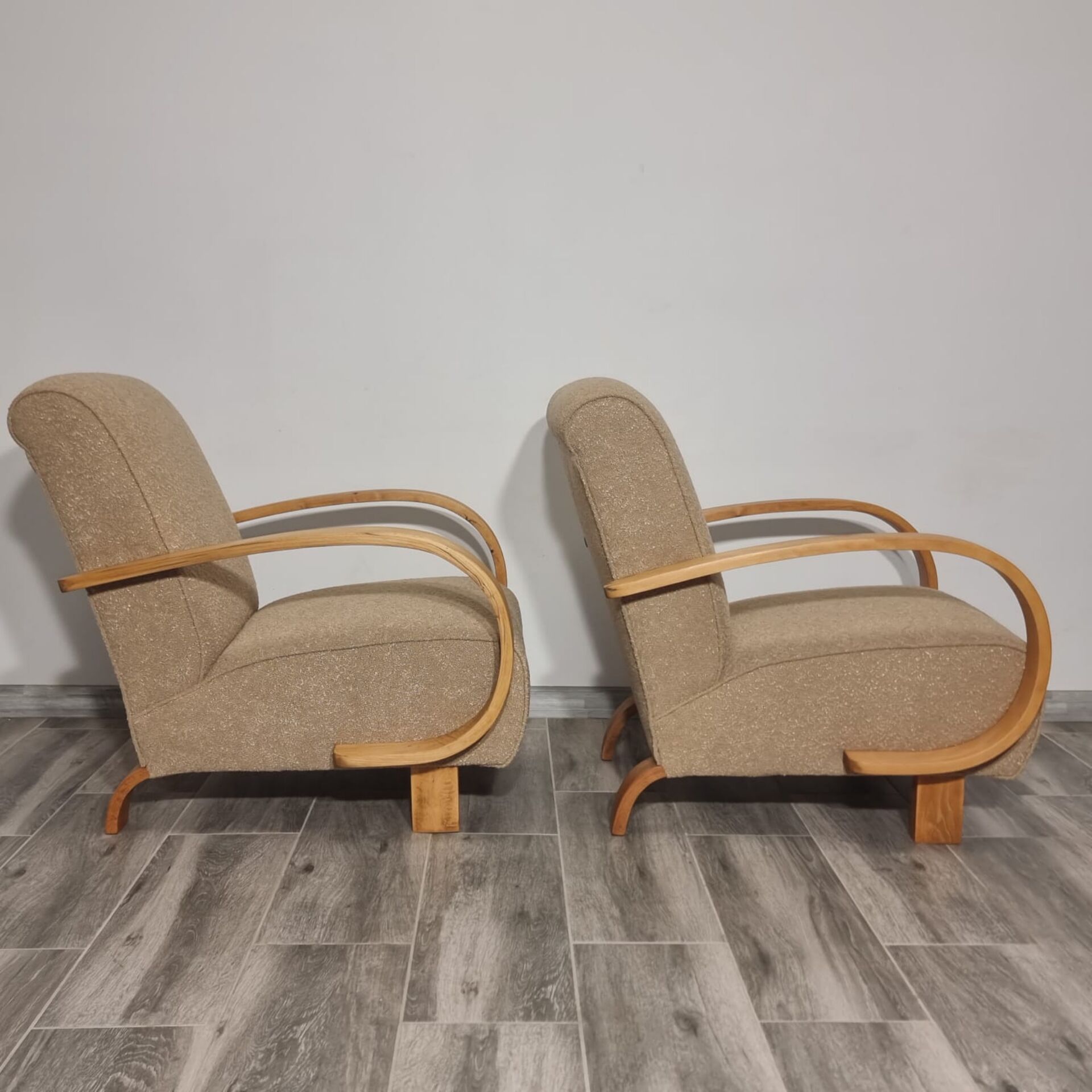 Art Deco Lounge Chairs from Jindřich Halabala, 1950s, Set of 2