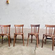 Lot 4 baumann chairs - bistro bar brasserie bohème vintage 1950 old