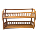 70s rattan shelf