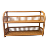 70s rattan shelf