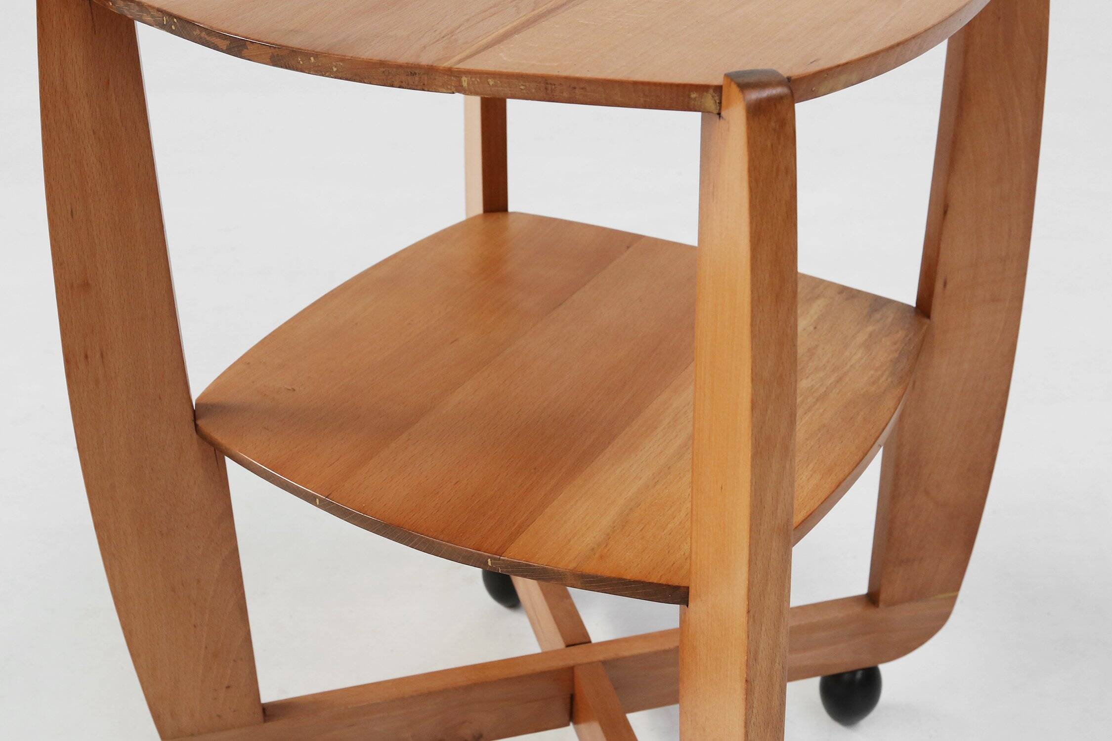 Amsterdam School beech wooden Side Table, The Netherlands 1920s