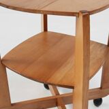 Amsterdam School beech wooden Side Table, The Netherlands 1920s