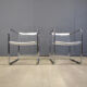 Pair of plexiglass and tubular chrome armchairs, 1970s
