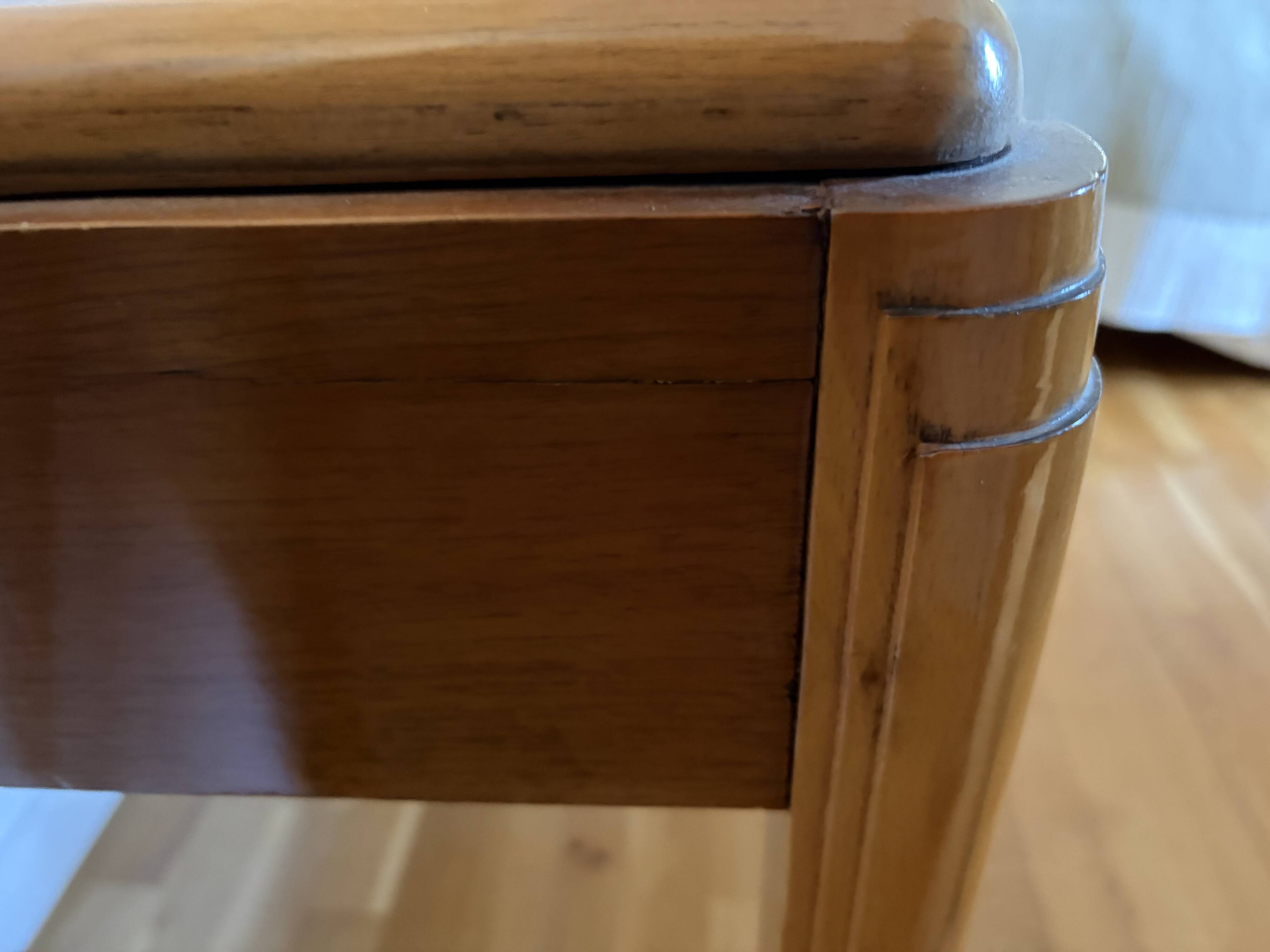 Bureau art deco 108x60 3 tiroirs dessus cuir à changer