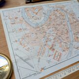 Printed in 1909, map of Verona (Verona), Veneto, Italy.