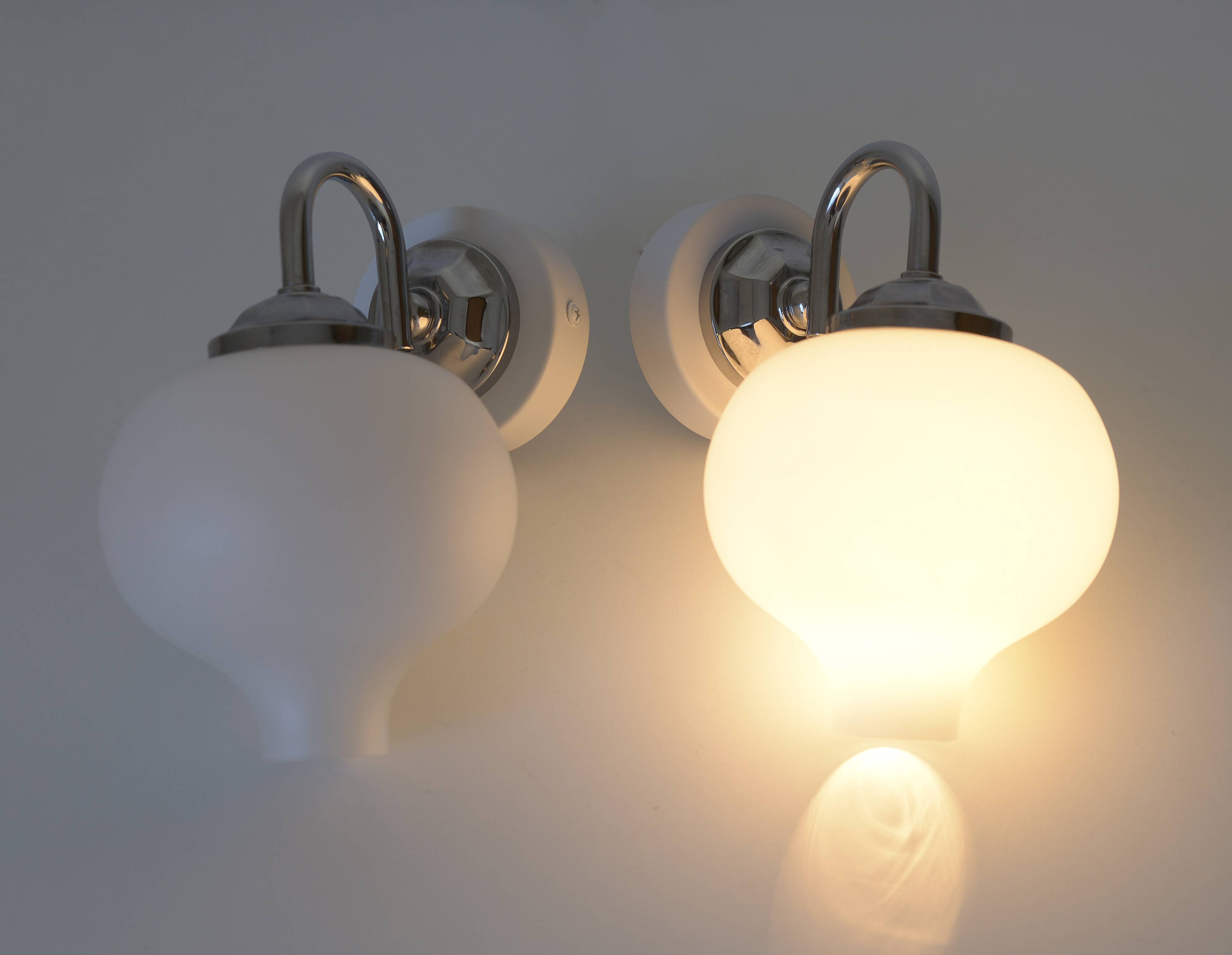 Set of 2 Vintage Wall Lamps: Mid Century Modern Sconces, Yugoslavia 1970's