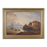 Tableau « Lumière sur le port », école française du XIXe