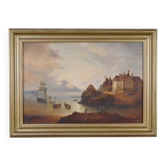 Tableau « Lumière sur le port », école française du XIXe