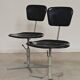 Adjustable industrial chair metal Czechoslovakia 1960