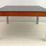 Willy Rizzo Style MidCentury Modern Italian Chrome and Leather Dining Table