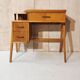 Bureau en bois, pieds compas
