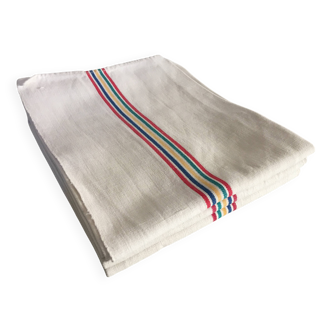 3 old fine striped metis tea towels