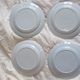 Montereau 6 plates faience fine white pearl restoration before 1819 hollow mark