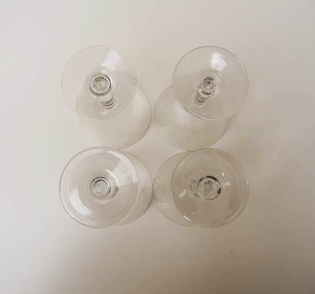 8 Old Art Deco Stemmed Glasses