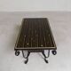 Table basse vintage avec 2 plateaux en verre avec impression des années 50