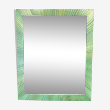 Straw marquetry mirror