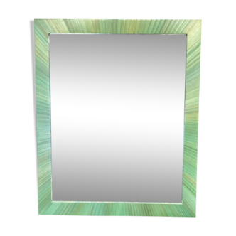 Straw marquetry mirror