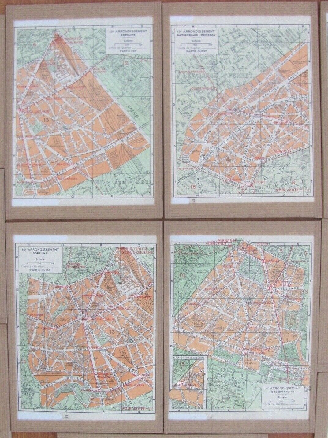Plan de Paris - 27 frames or under glasses - Vintage - 50s - décor