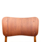 Set of 4 danish dining chairs in teak and beech 1950