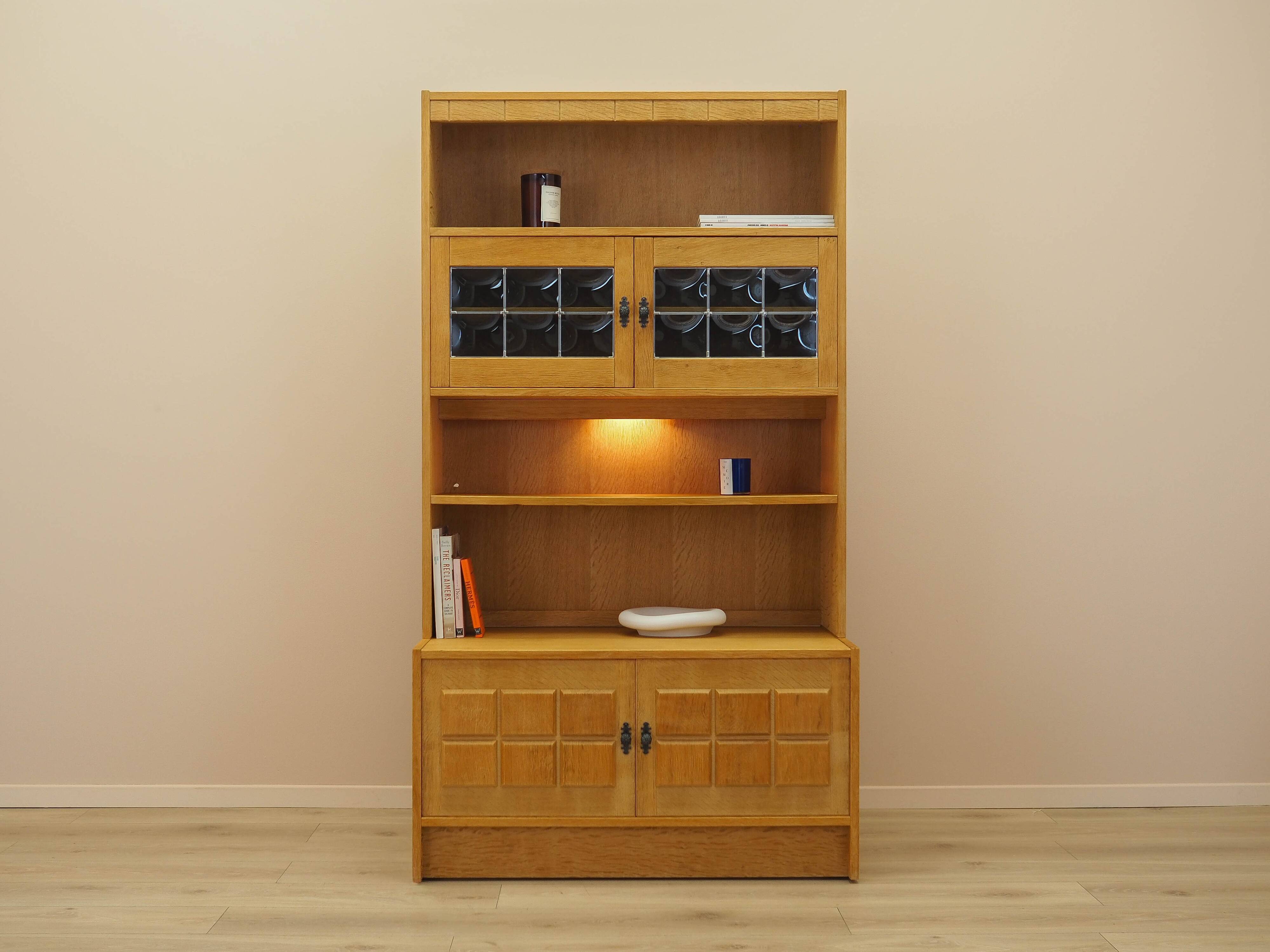 Henning Kjærnulf Oak Bookcase with Glass Doors, Danish 1960s