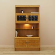 Henning Kjærnulf Oak Bookcase with Glass Doors, Danish 1960s