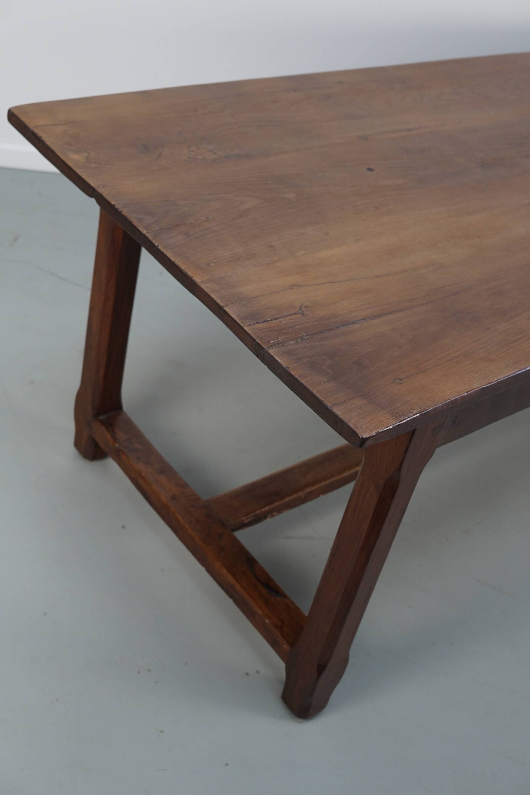 Rustic Dining Table in Oak and Elm from the Early 20th Century