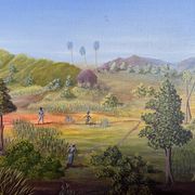 ROMME Joseph, animated naive landscape HST Haiti 20th century
