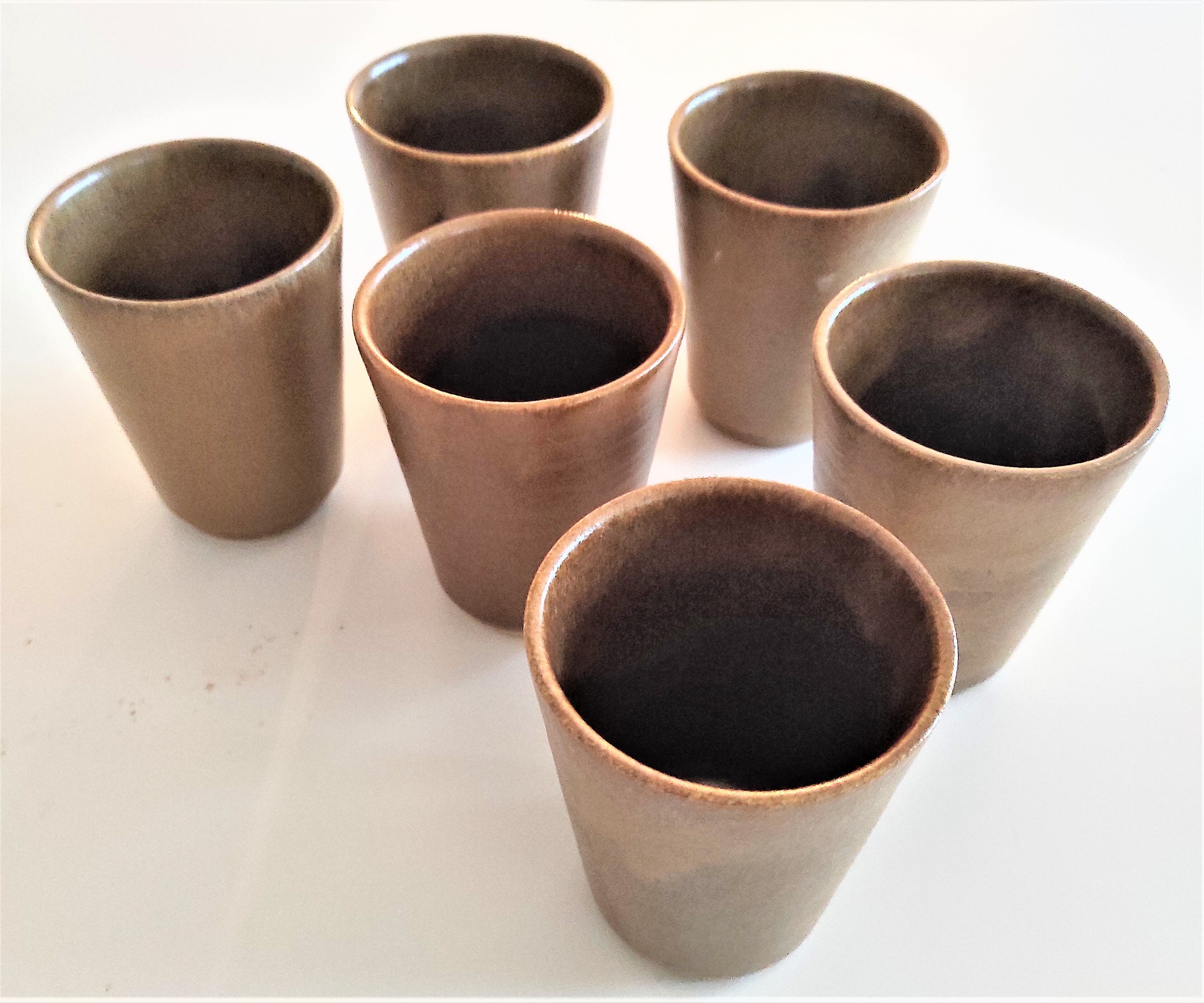 Digoin stoneware cups 1 set of 6 pieces