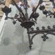 Pair of 19th-century bronze cathedral wall sconces with 5 lights