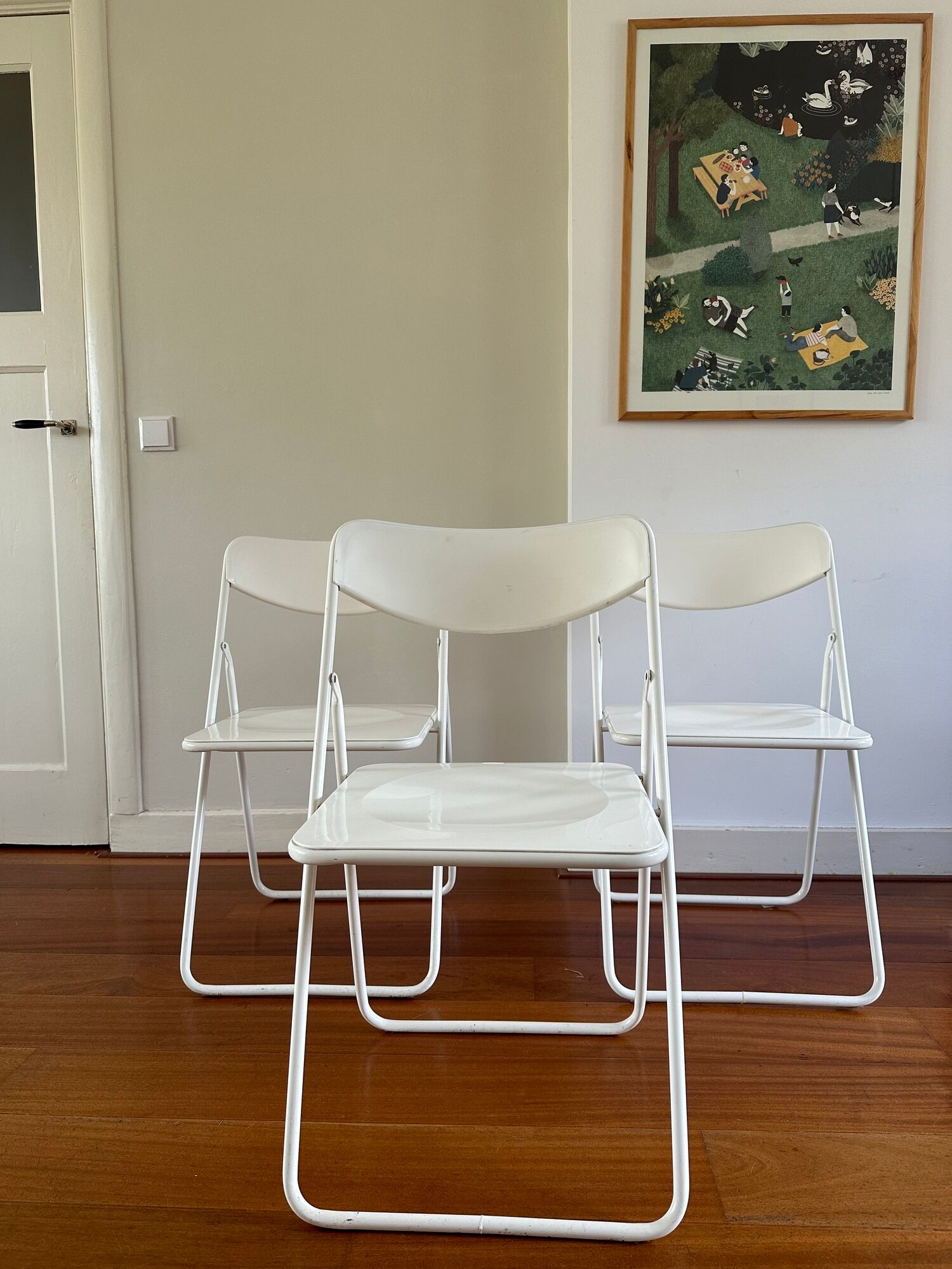 Chaise Pliante En Bois Blanc Penelope | Design Classique, Assise 45 Cm, Facile à Ranger - 11