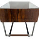 Table d'appoint vintage en palissandre verre chromé 1960 design