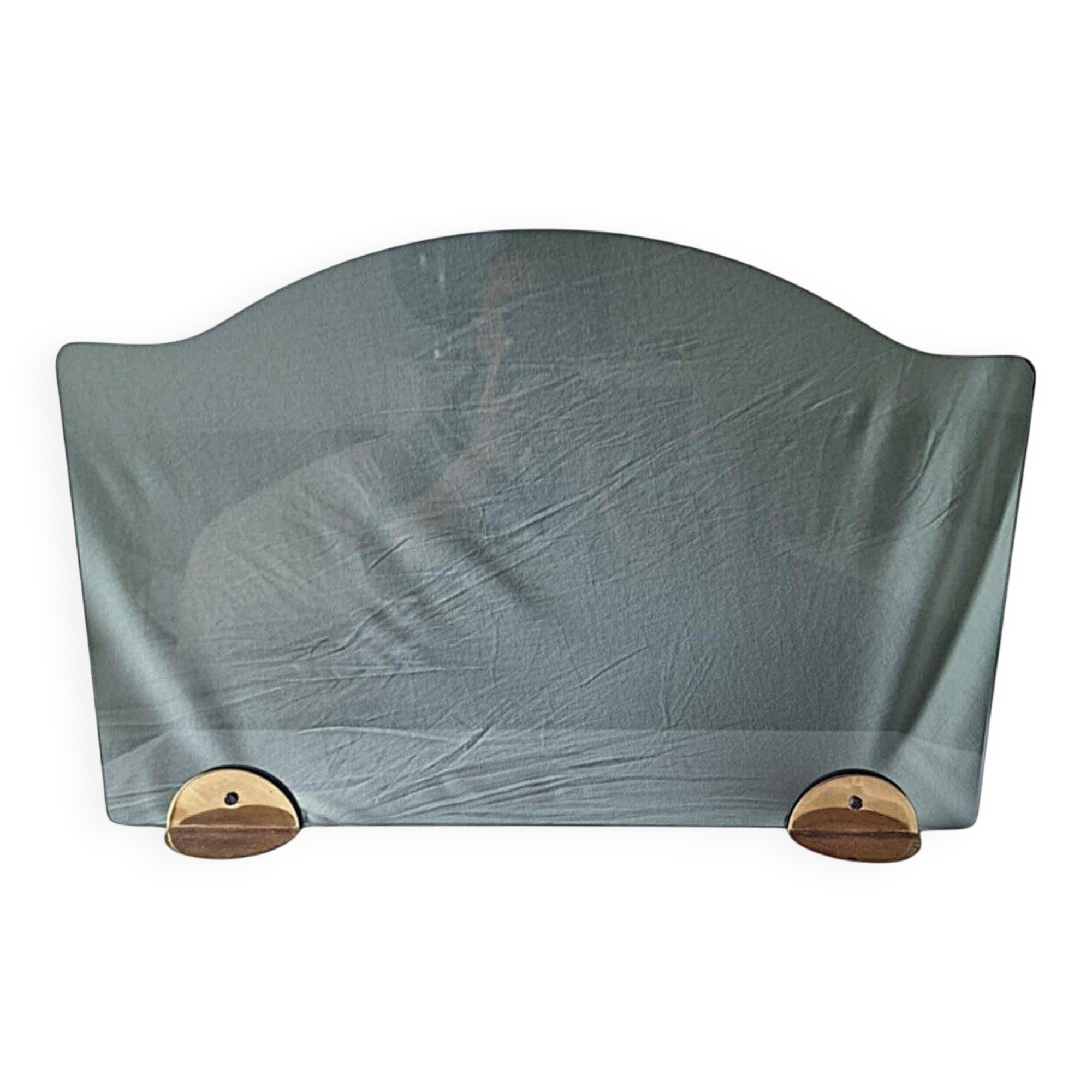 Fire screen / tempered and tinted glass fireplace screen in bronze/copper. 1970s