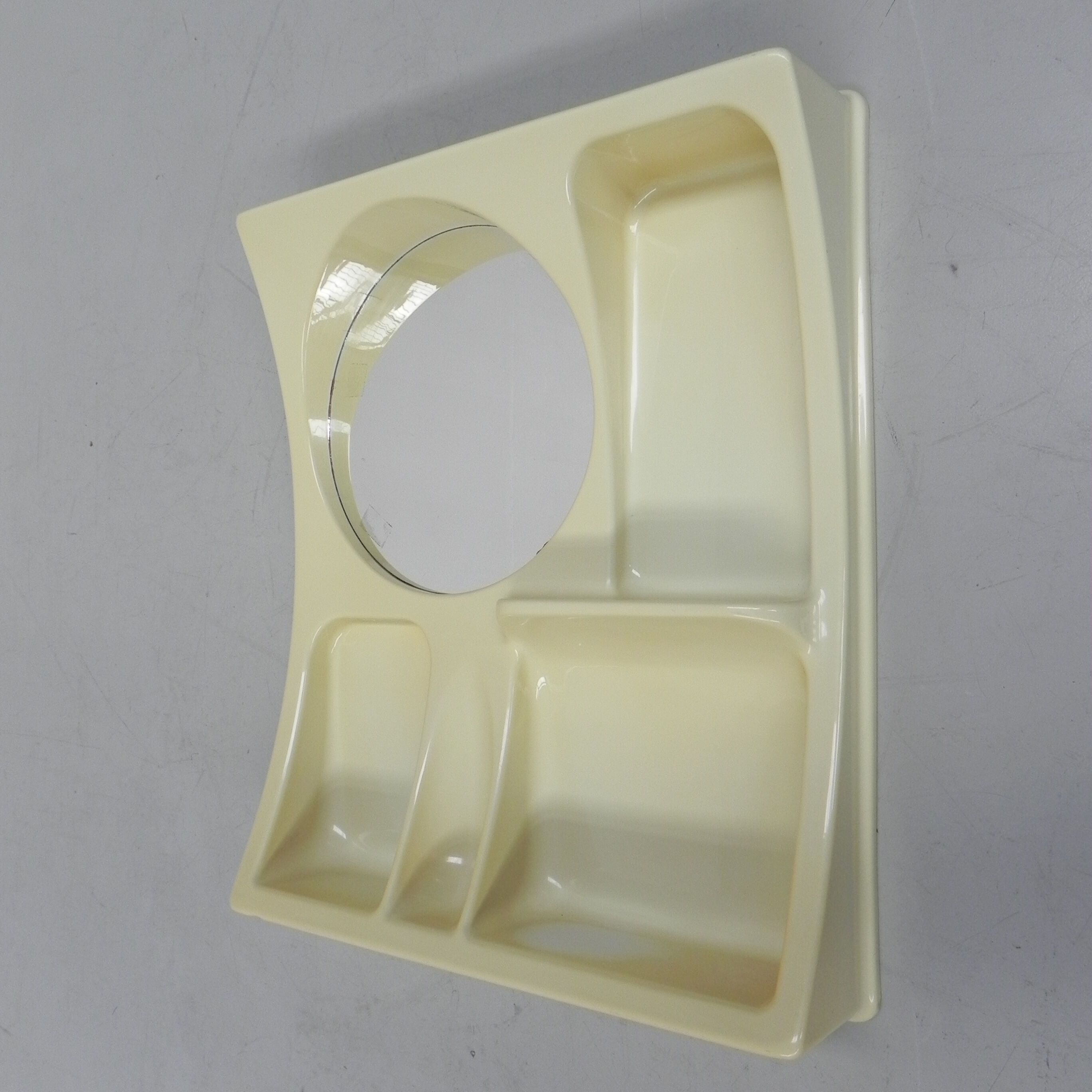 Vintage Plastic Bathroom Wall Shelf with Mirror