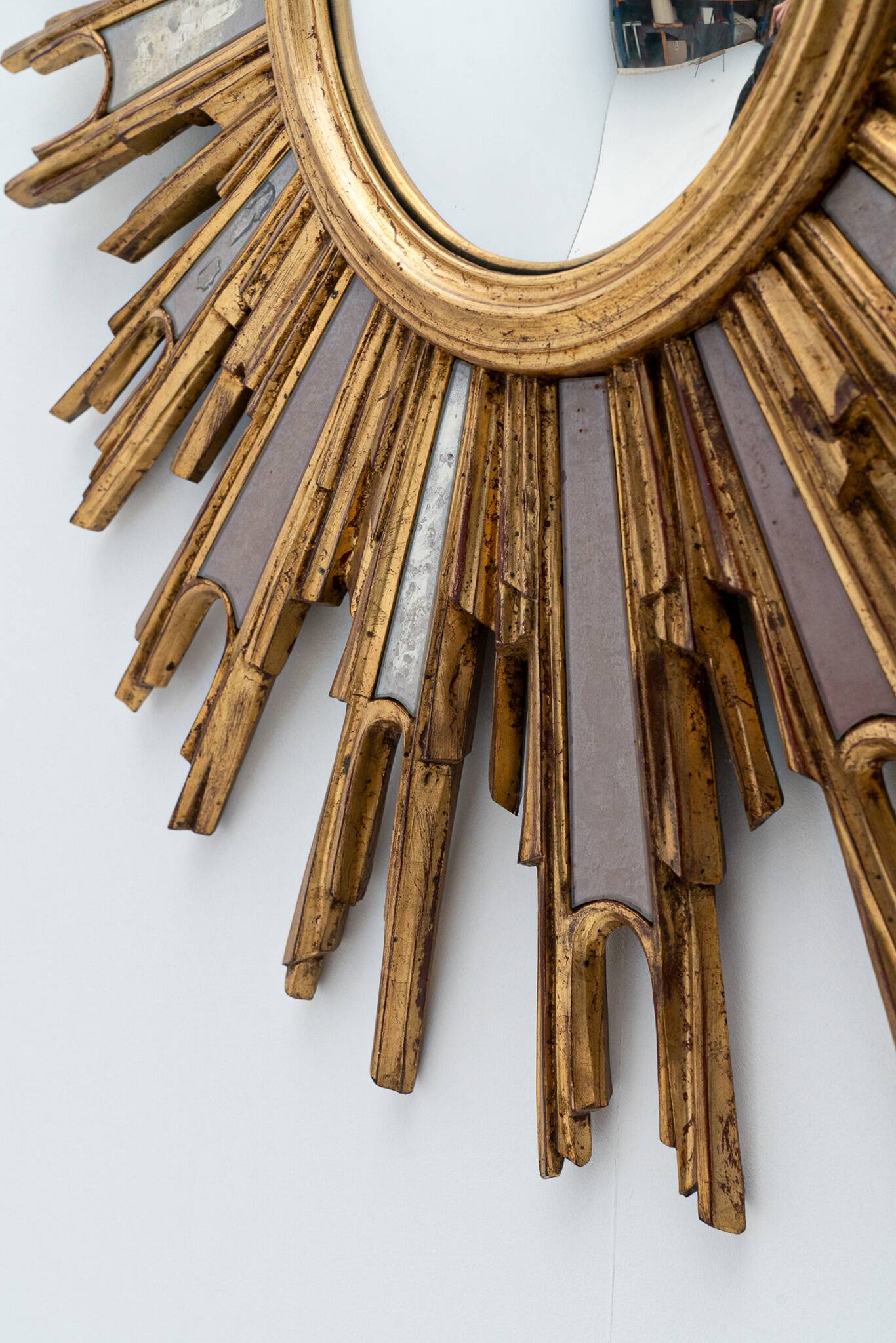 Rare oval convex sun mirror (3 pieces available)