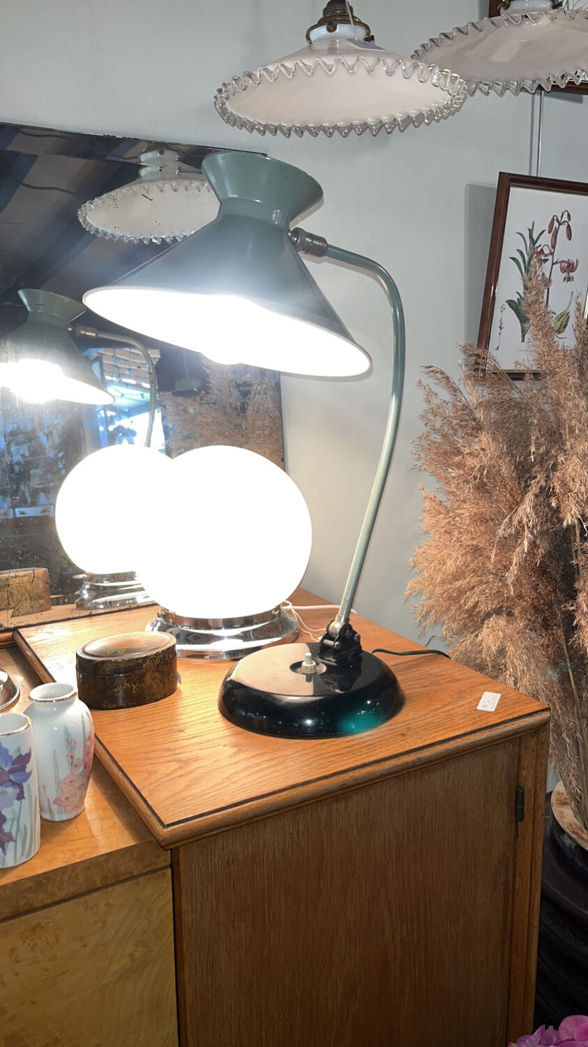 Desk lamp diabolo painted sheet metal