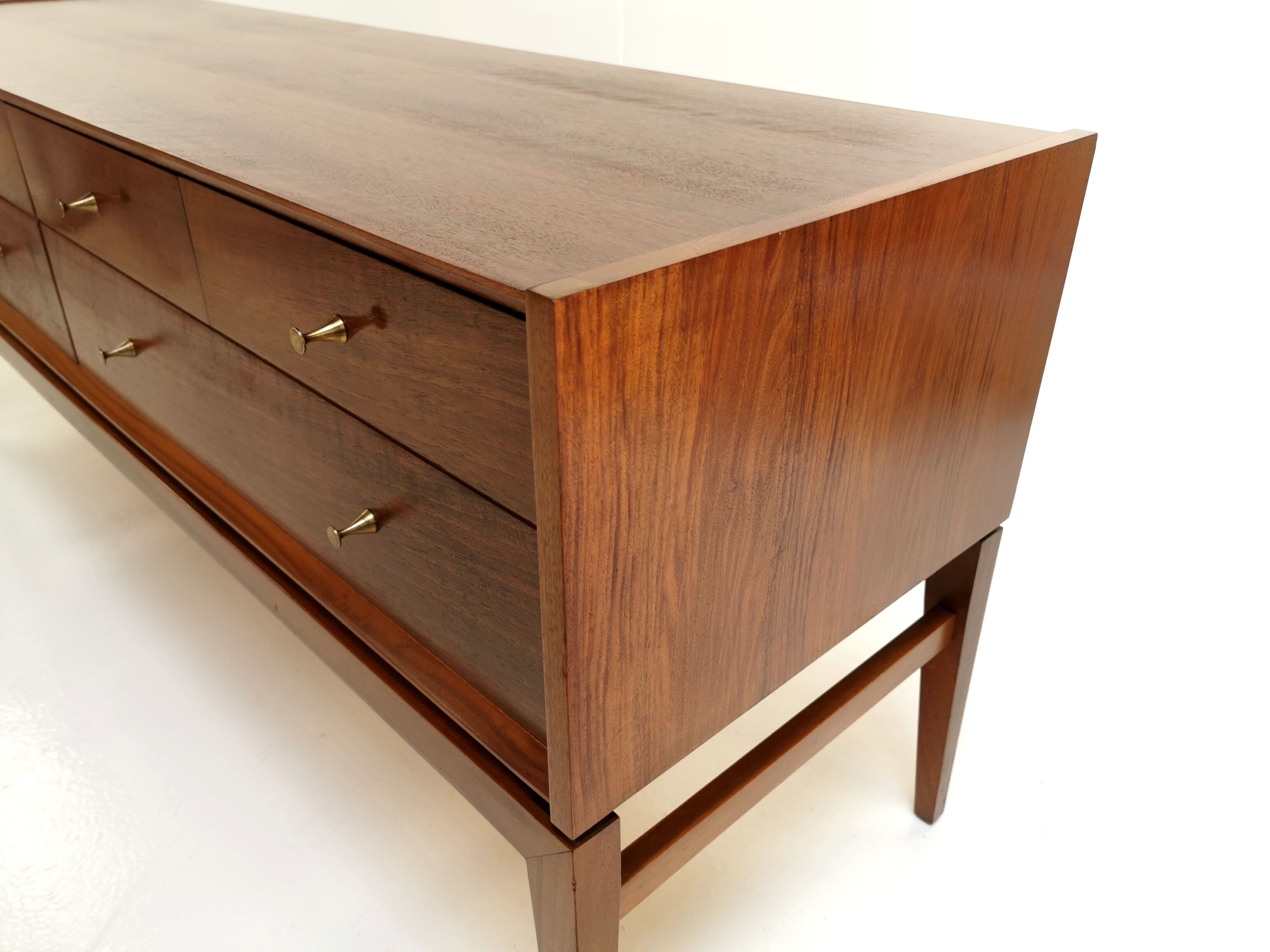 Mid century french walnut sideboard chest of drawers by John Herbert, 1960s