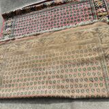 Vintage carpet in bright red background wool, 258x178 cm