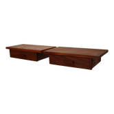 Set of Vintage Floating Teak Bedside Tables – Danish Design, 1970s