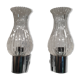 Set of 2 Italian chrome tulip glass wall lights from the 70s