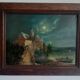 Navy blue moon port painting
