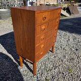 Scandinavian curved teak commode, Kai Kristiansen, 1960