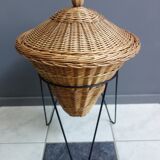 Rattan sewing basket 1950