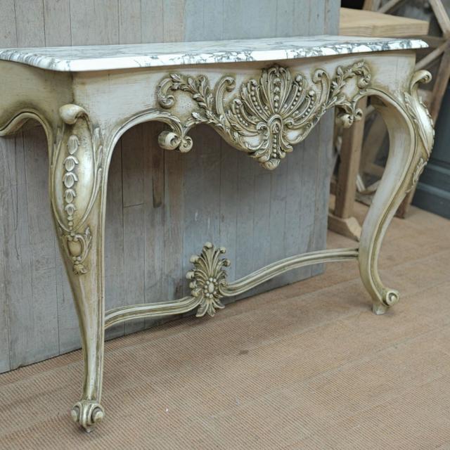 Console Style Louis XV Patine et marbre d'origine 1970.