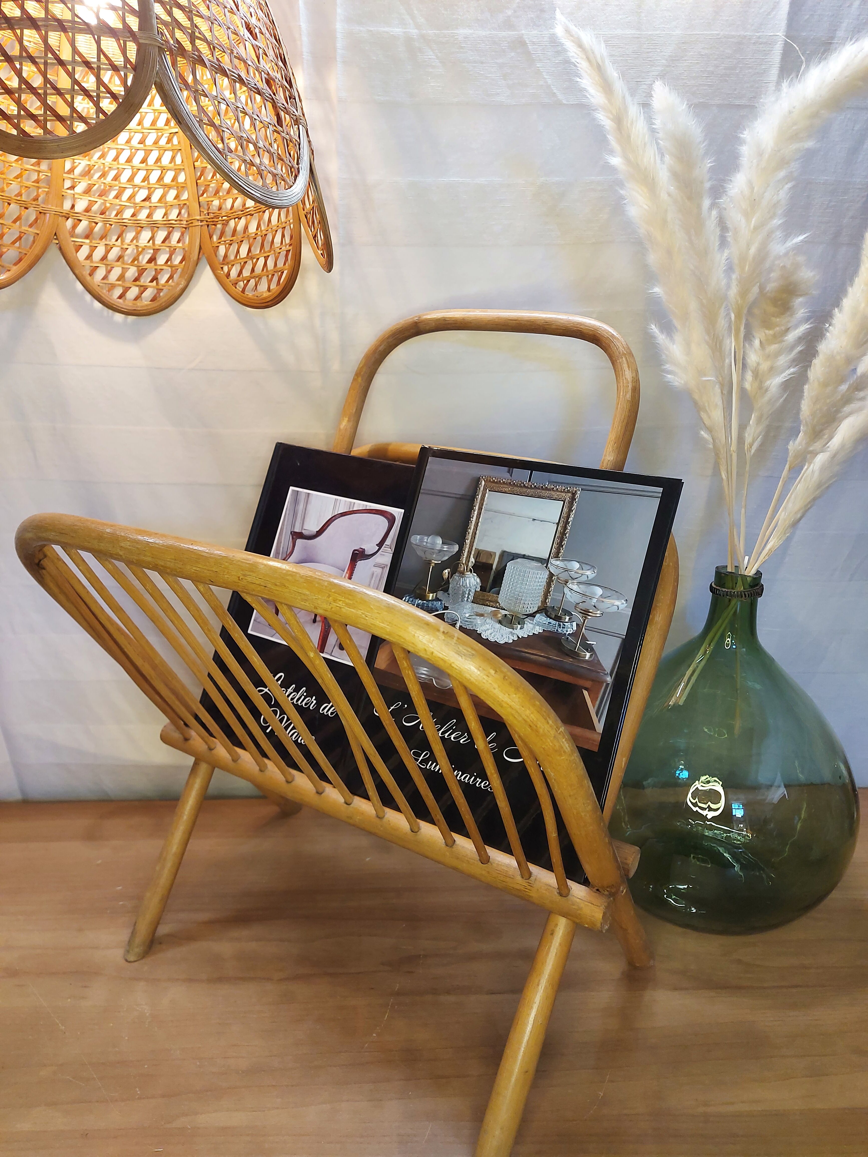 Rattan / bamboo magazine rack