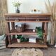 Console desserte meuble d'appoint en chêne massif