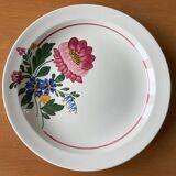 6 large old hollow plates in Sarreguemines earthenware