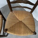 Trio rustic chairs in oak straw