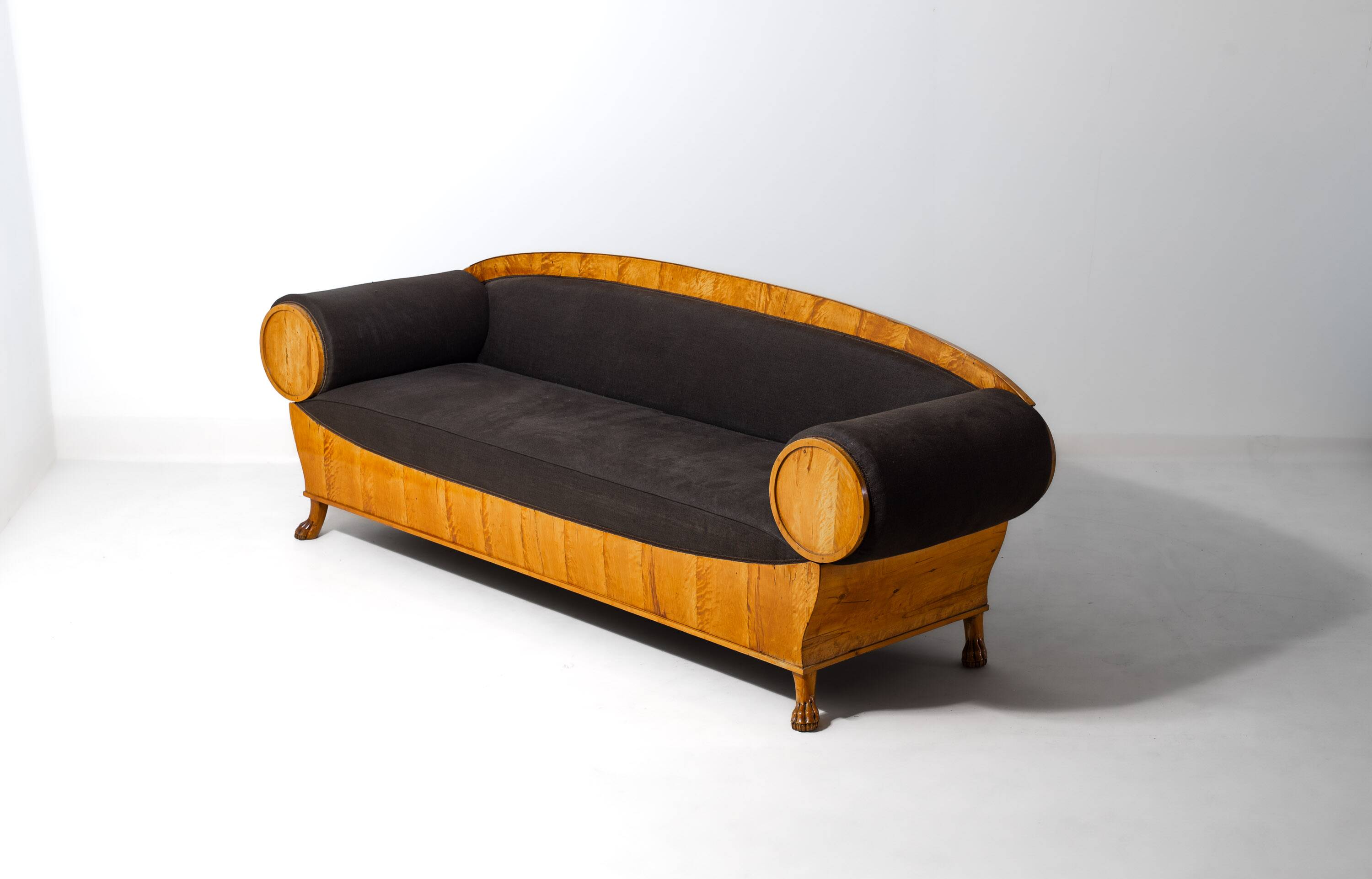 Geometric Art Nouveau sofa, Sweden 1920s