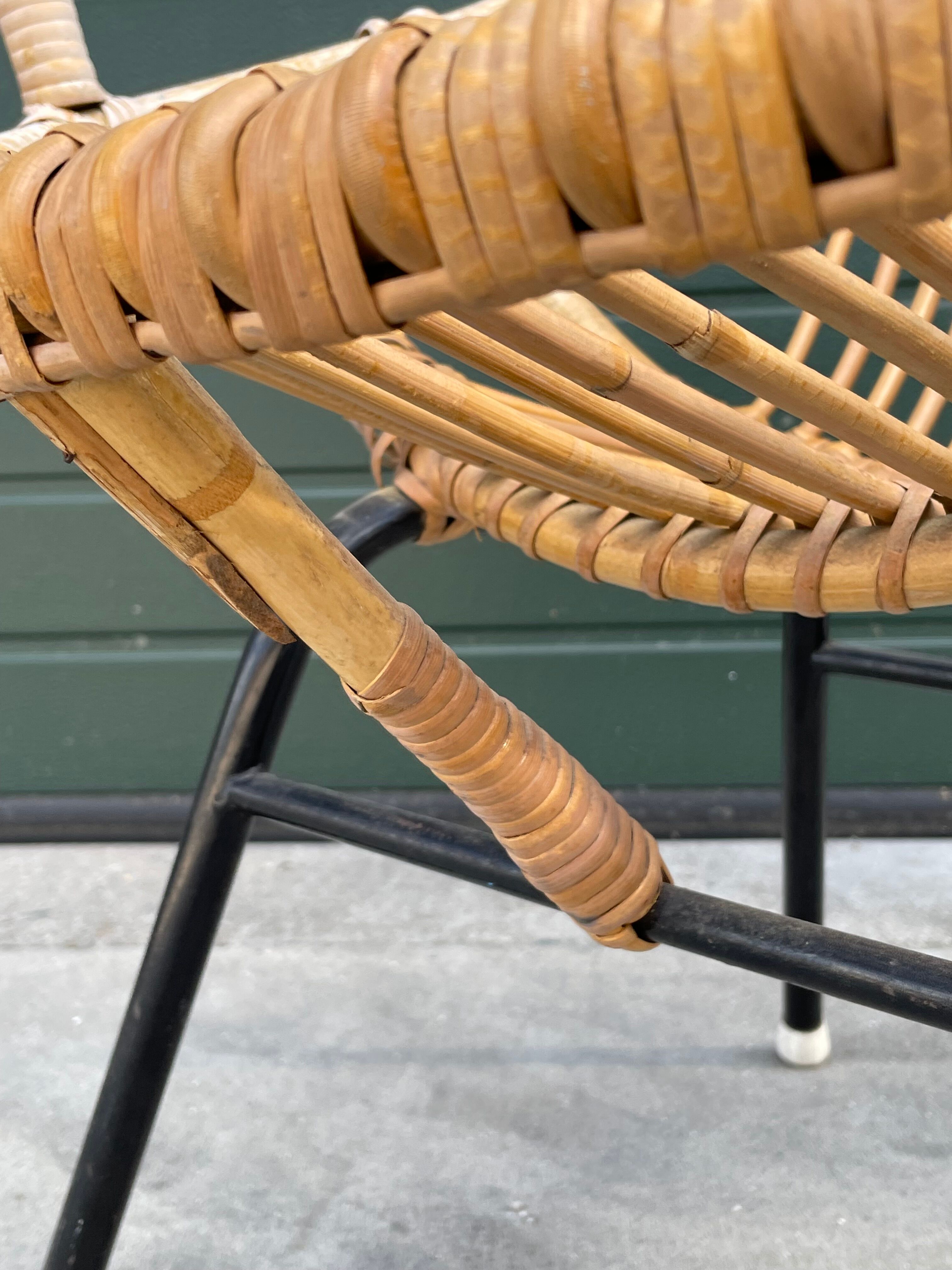 Rattan chair by Dirk van Sliedregt Rohe Noordwolde 1960 in the Netherlands