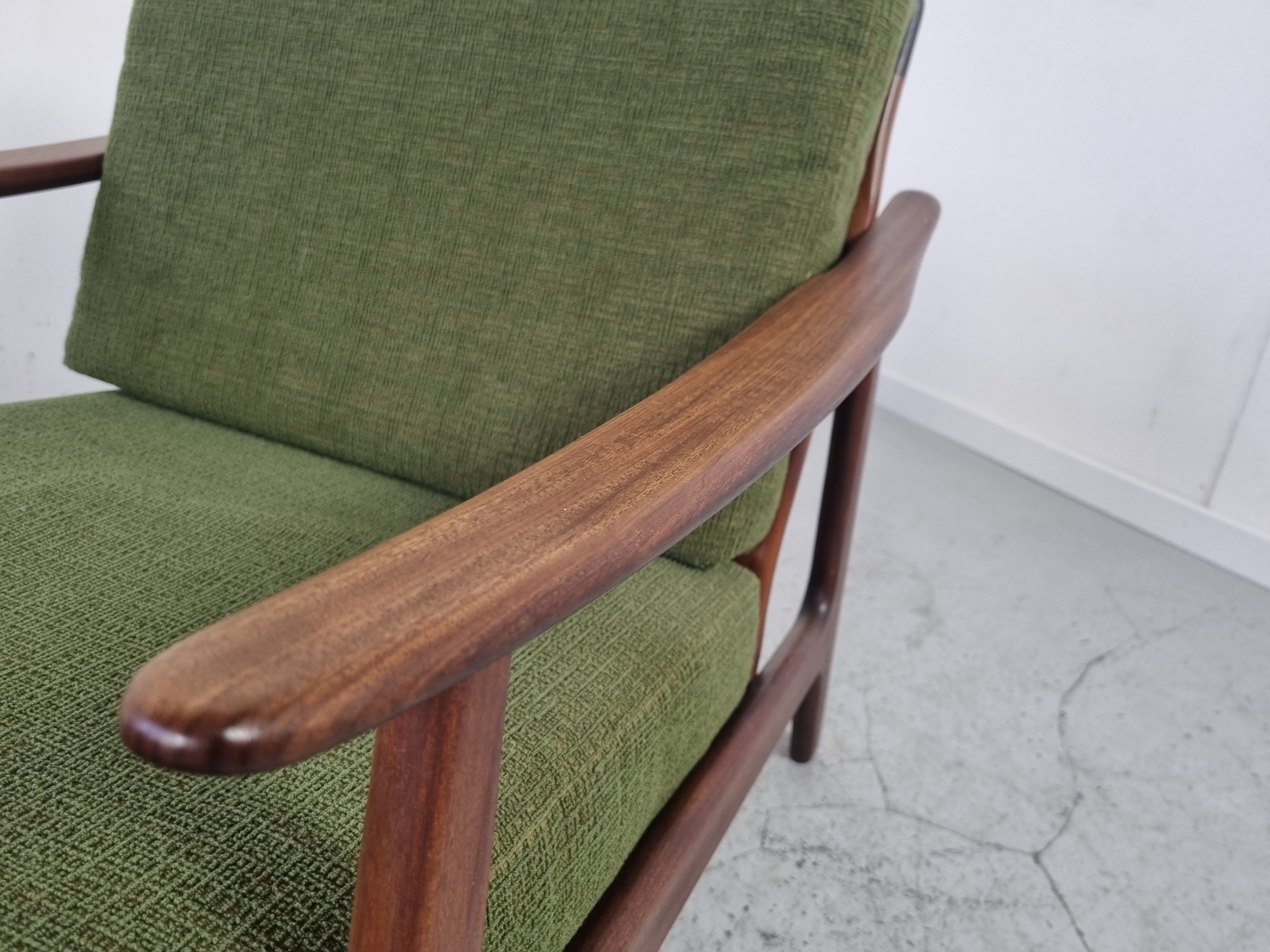 Pair of Scandinavian armchairs in afromosia, 60s